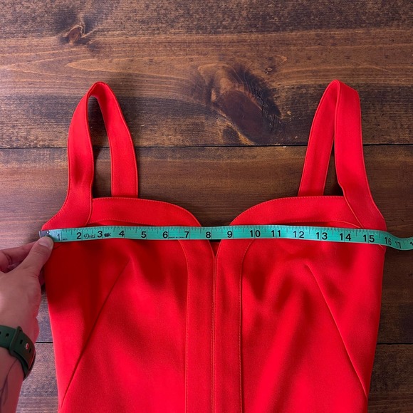 Victoria Beckham Red Crepe Knee Length Elegant Party Dress Fitted Women's US 6 - Picture 11 of 15